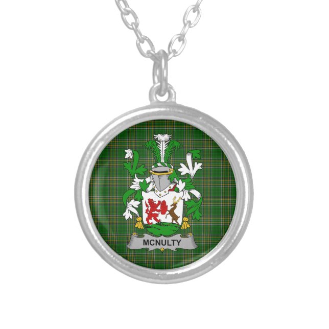 Irish Necklace McNulty Coat of Arms Family Crest (Front)