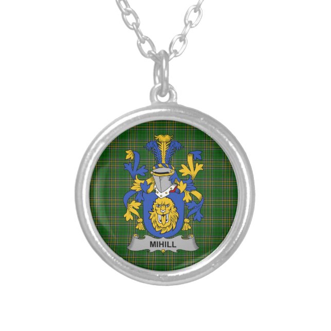 Irish Necklace Mihill Coat of Arms Family Crest (Front)