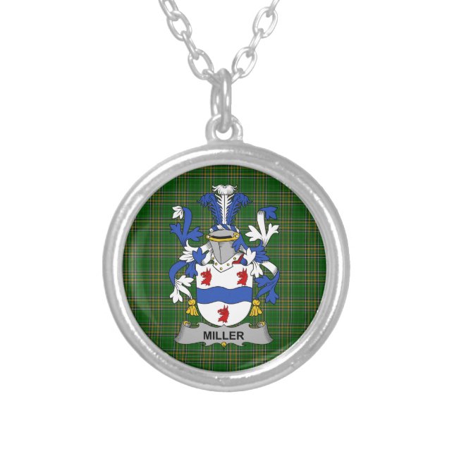 Irish Necklace Miller Coat of Arms Family Crest (Front)
