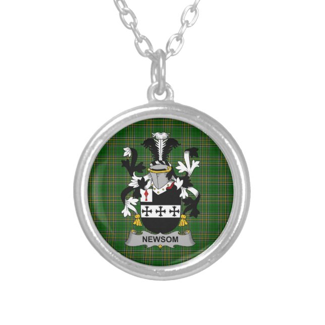 Irish Necklace Newsom or Newsam Coat of Arms Famil (Front)