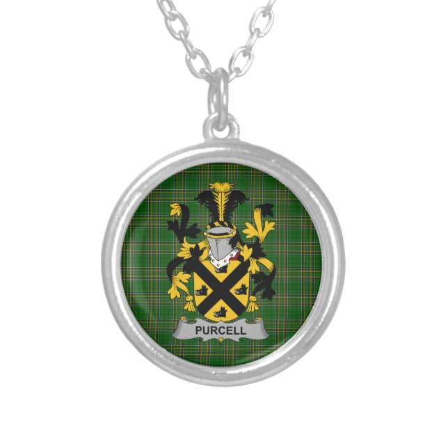 Irish Necklace Purcell Coat of Arms Family Crest (Front)