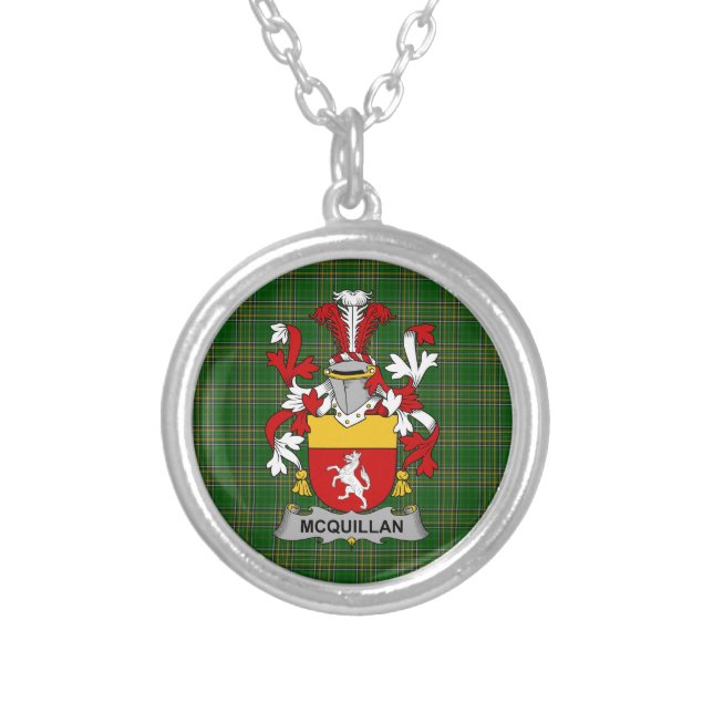 Irish Necklace Quillan or McQuillan Coat of Arms F (Front)