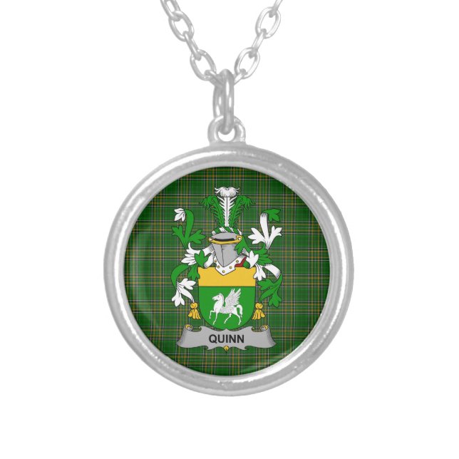 Irish Necklace Quinn or O_Quin Coat of Arms Family (Front)