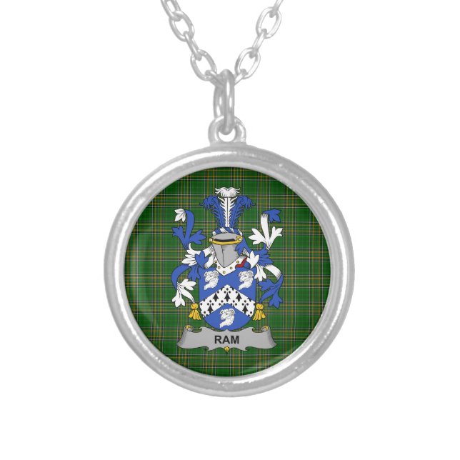 Irish Necklace Ram Coat of Arms Family Crest (Front)