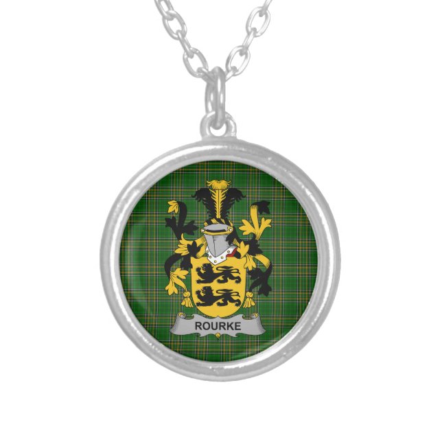 Irish Necklace Rourke or O_Rourke Coat of Arms Fam (Front)