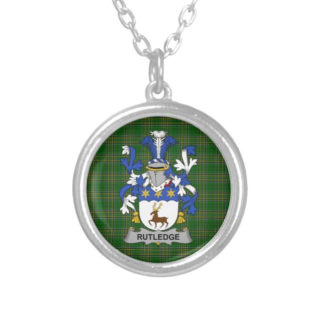 Irish Necklace Rutledge Coat of Arms Family Crest (Front)