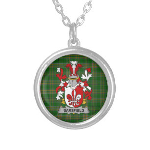 Irish Necklace Sarsfield Coat of Arms Family Crest