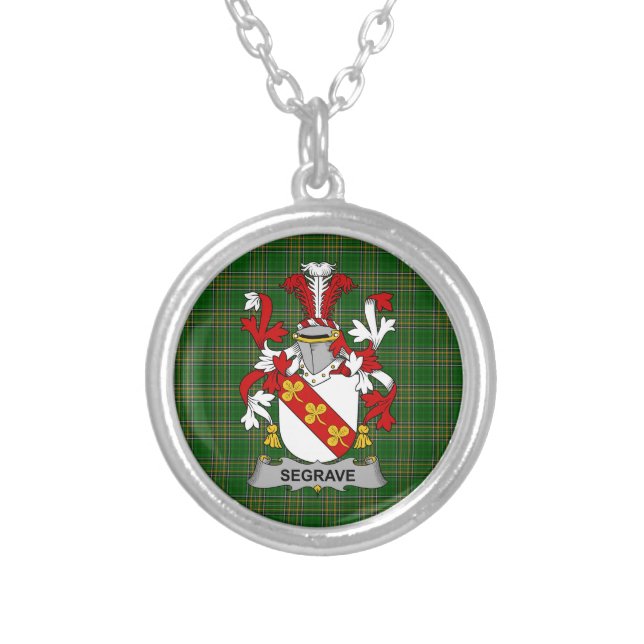 Irish Necklace Segrave Coat of Arms Family Crest (Front)