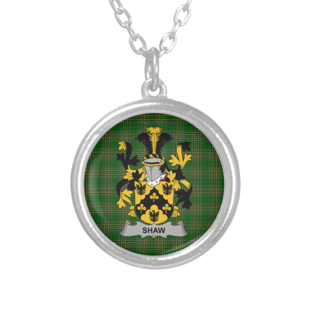 Irish Necklace Shaw Coat of Arms Family Crest (Front)