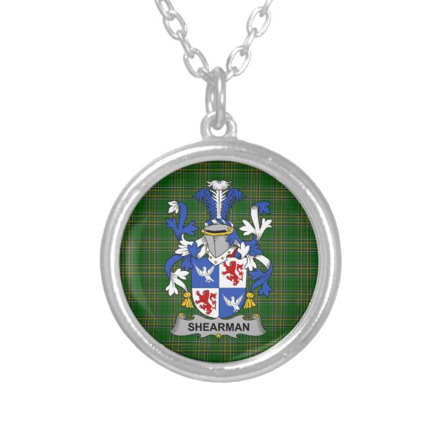 Irish Necklace Shearman Coat of Arms Family Crest (Front)