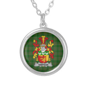 Irish Necklace Simpson Coat of Arms Family Crest