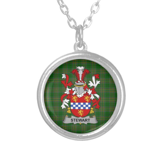 Irish Necklace Stewart Coat of Arms Family Crest (Front)