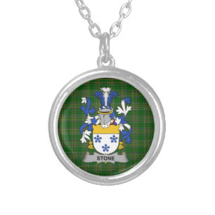 Irish Necklace Stone Coat of Arms Family Crest