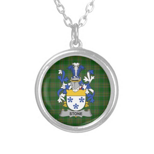 Irish Necklace Stone Coat of Arms Family Crest