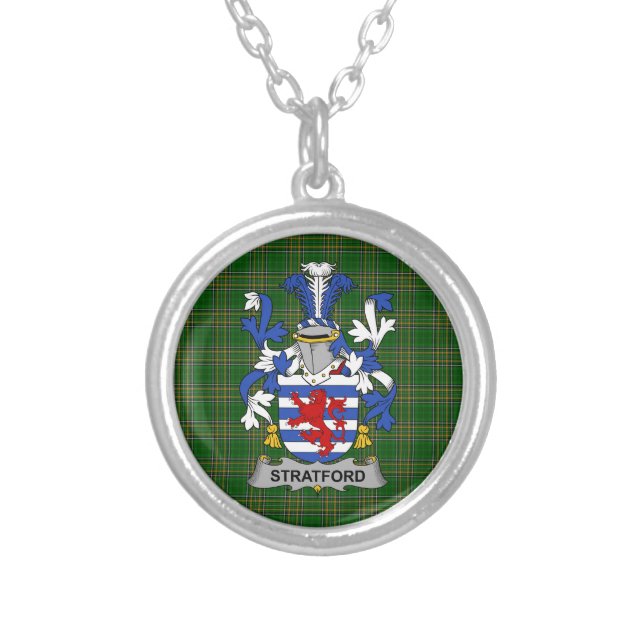 Irish Necklace Stratford Coat of Arms Family Crest (Front)