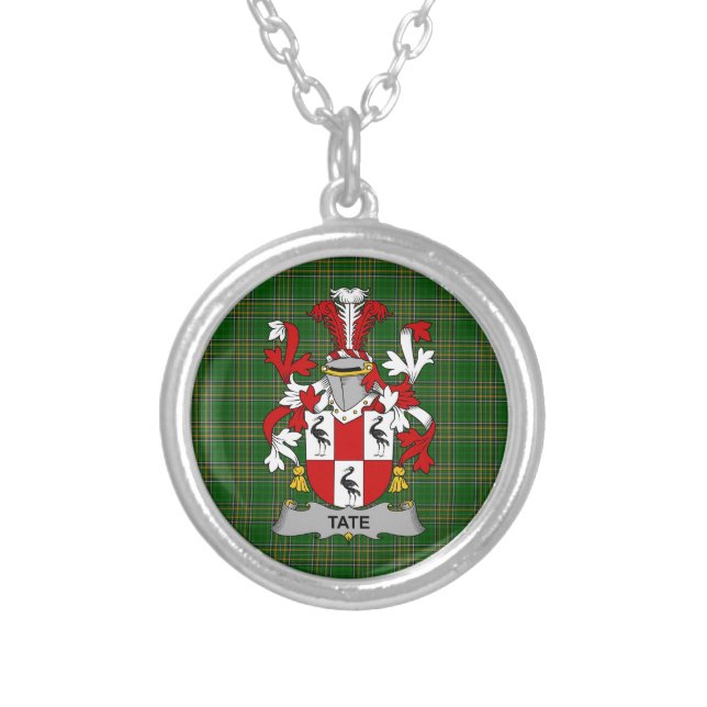 Irish Necklace Tate Coat of Arms Family Crest (Front)
