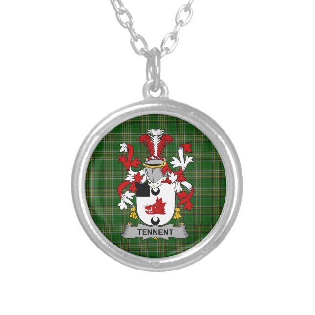 Irish Necklace Tennent Coat of Arms Family Crest (Front)