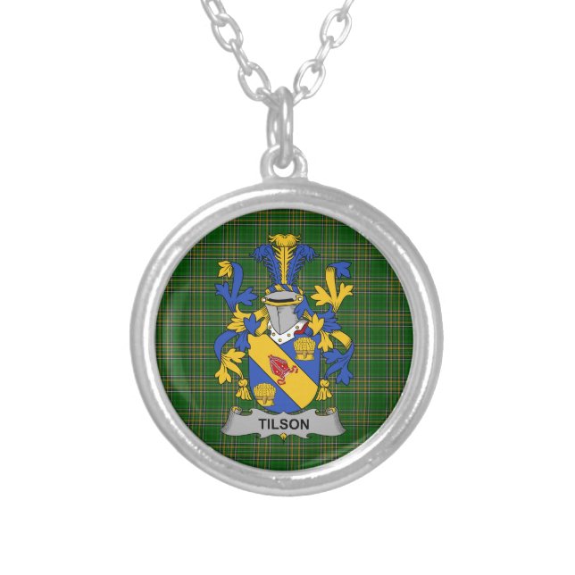 Irish Necklace Tilson Coat of Arms Family Crest (Front)