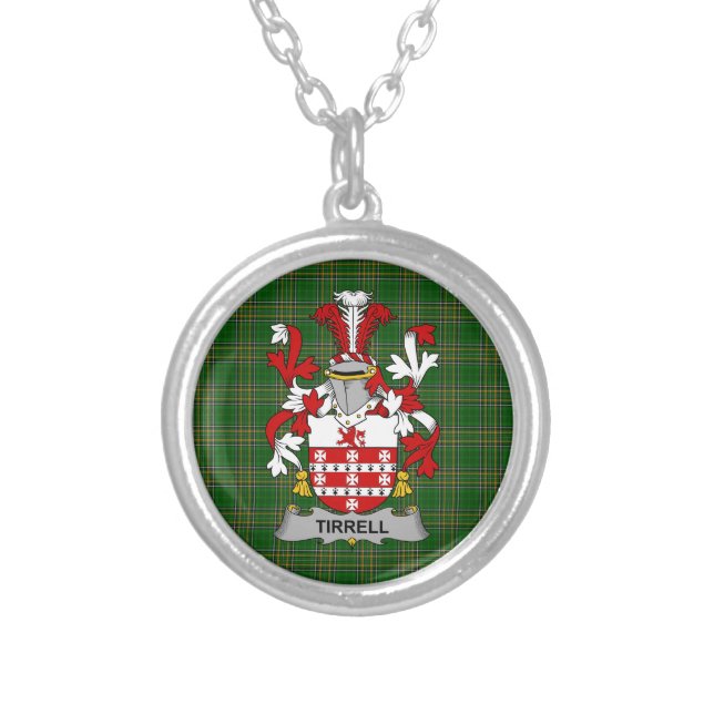 Irish Necklace Tirrell Coat of Arms Family Crest (Front)