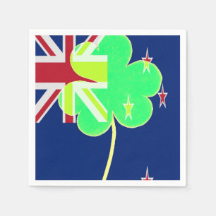 Irish New Zealand Flag Shamrock Clover St. Patrick Napkins
