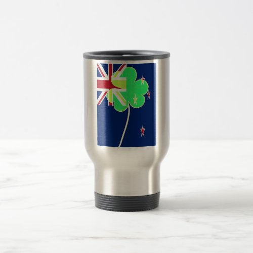 Irish New Zealand Flag Shamrock Clover St Patrick Travel Mug