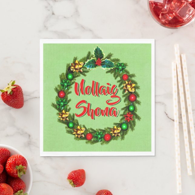 Irish Nollaig Shona Merry Christmas Luncheon Napkins (Insitu)
