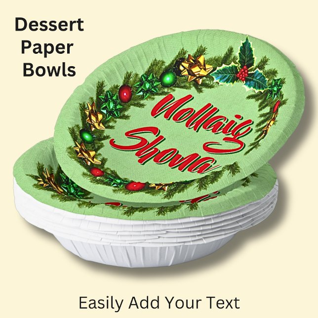 Irish Nollaig Shona Merry Christmas  Paper Bowls (Creator Uploaded)