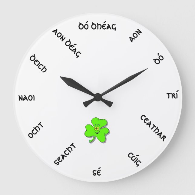 Irish Numbers Wall Clock arc1 (Front)