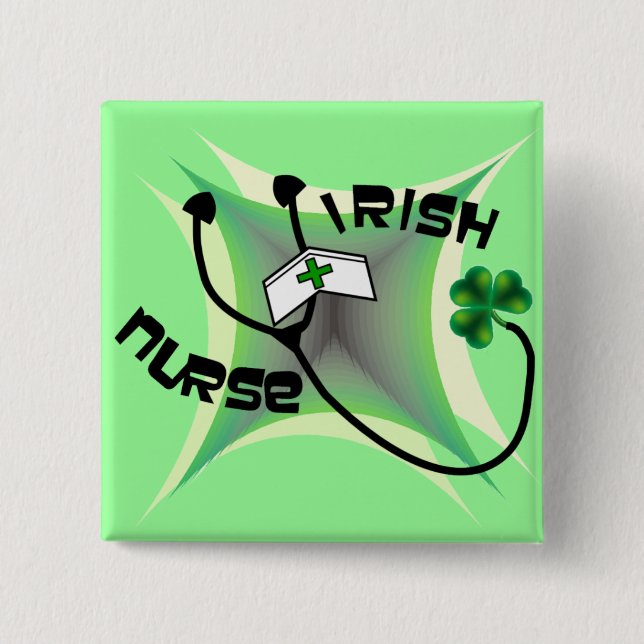 Irish Nurse Gifts Pinback Button (Front)