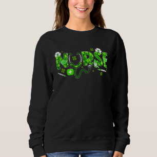 Irish Nurse Shamrock Stethoscope St Patrick's Day  Sweatshirt