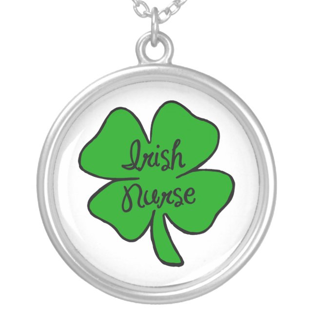 Irish Nurse Silver Plated Necklace (Front)
