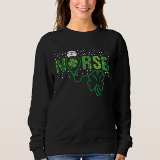 Irish Nurse St Patricks Day  Nurse Scrub Stethosco Sweatshirt