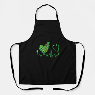 Irish Nurse St Patricks Day Tee Stethoscope & Hear Apron