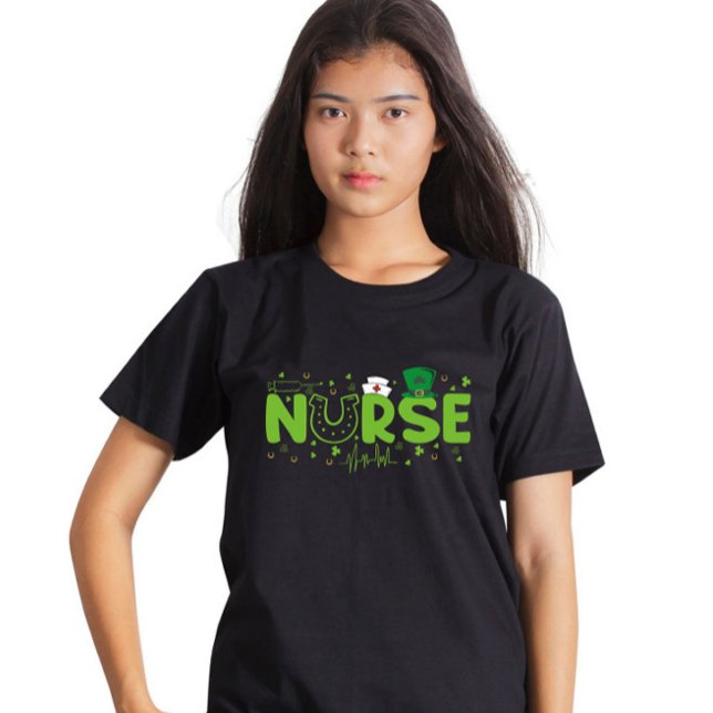 Irish Nurse Stethoscope Scrub Patricks Day Nurses T-Shirt (Creator Uploaded)