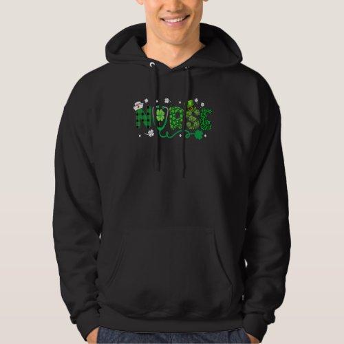 Irish Nurse Stethoscope Scrub St Patricks Day Nurs Hoodie