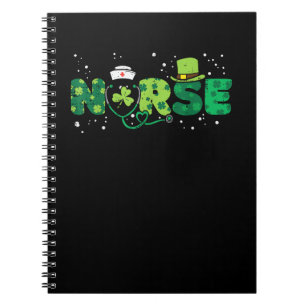 Irish Nurse Stethoscope Scrub St Patricks Day Nurs Notebook