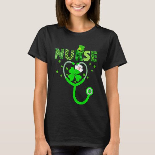 Irish Nurse Stethoscope Scrub St Patricks Day Nurs T_Shirt