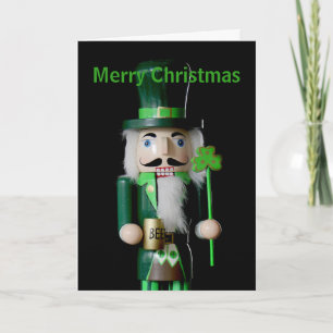 Irish Nutcracker w Personalized Message Holiday Card