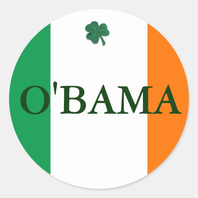 Irish Obama Classic Round Sticker (Front)