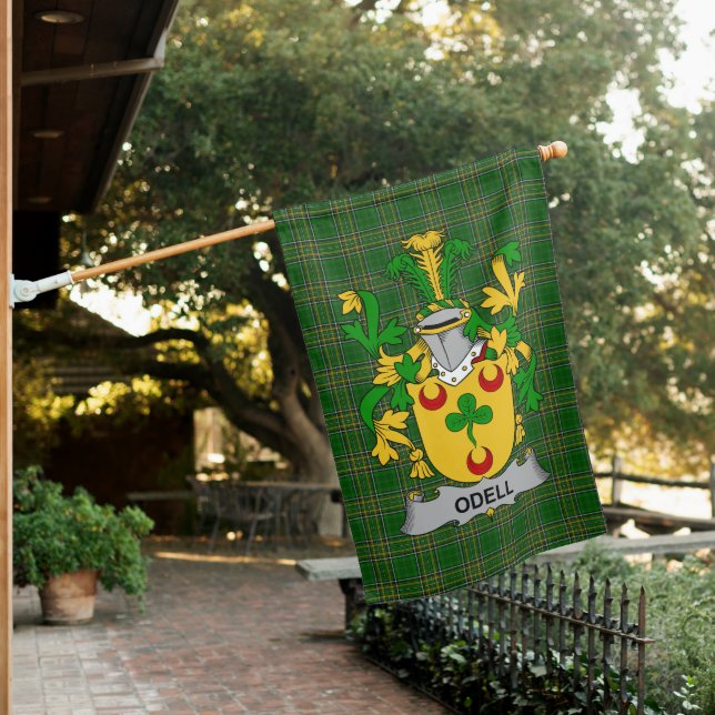  Irish Odell Coat of Arms Family Crest Ireland House Flag (In SItu)