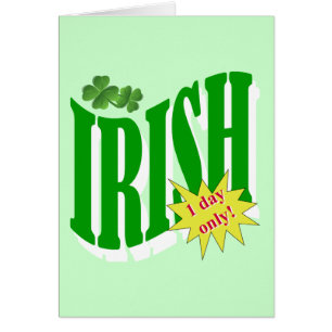Irish one day only cards