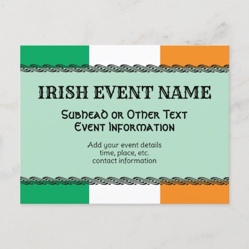 Irish or Ireland Theme Event Background Postcard