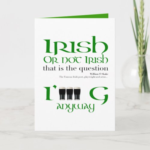 Irish or not Irish Original St Patricks Day VGC Card