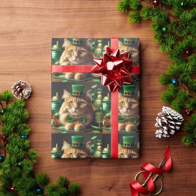 Irish Orange Tabby Wrapping Paper (Holiday Gift)