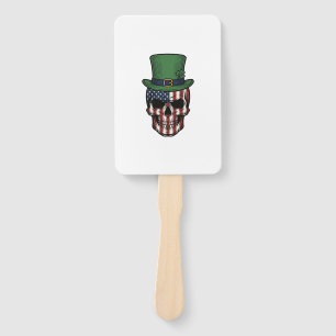 Irish Patriotic Skull Vintage Engraving Shirt Desi Hand Fan