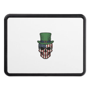 Irish Patriotic Skull Vintage Engraving Shirt Desi Hitch Cover