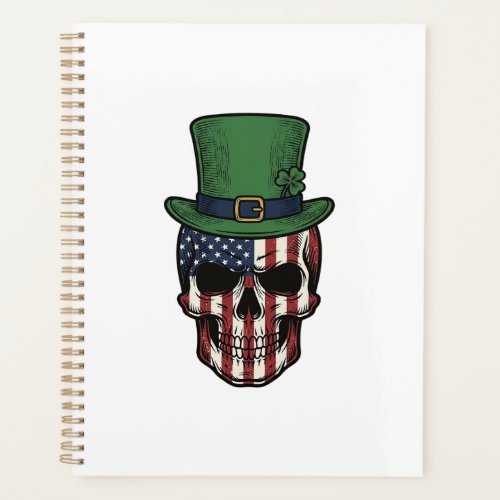 Irish Patriotic Skull Vintage Engraving Shirt Desi Planner