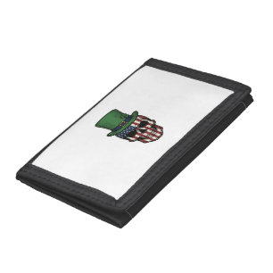 Irish Patriotic Skull Vintage Engraving Shirt Desi Trifold Wallet