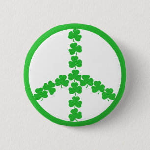 Irish peace shamrock button
