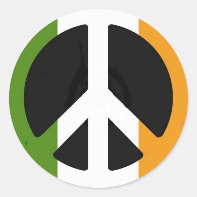 Irish Peace Sign Classic Round Sticker (Front)